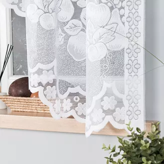 Firanka żakardowa gotowa na żabki PENELOPE 400x160 biała