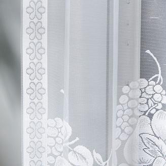 Firanka żakardowa gotowa na żabki PENELOPE 400x160 biała