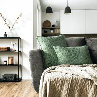 Poszewka dekoracyjna SZENIL 45x45 Eurofirany ciemnozielony