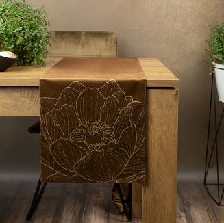 Obrus dekoracyjny BLINK 35x140 Eurofirany brązowy