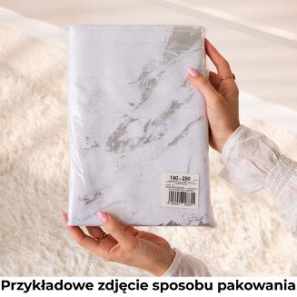 Firana gotowa na przelotkach z ołowianką MARMA 140x250 biała ze srebrnym nadrukiem