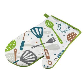 Rękawice kuchenne 18x27 z magnesem 2 szt. białe szare zielone akcesoria kuchenne