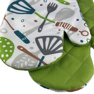 Rękawice kuchenne 18x27 z magnesem 2 szt. białe szare zielone akcesoria kuchenne