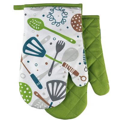 Rękawice kuchenne 18x27 z magnesem 2 szt. białe szare zielone akcesoria kuchenne