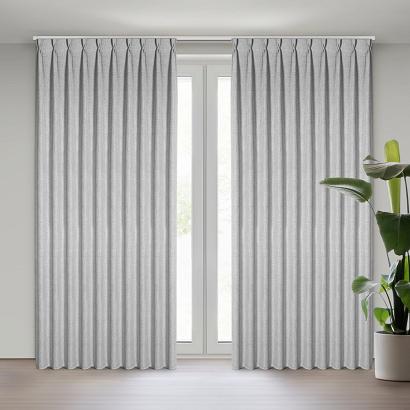 Zasłona gotowa z systemem flex JULA 125x270 Eurofirany popielata o strukturze płótna