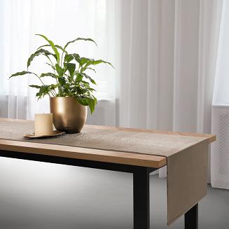 Bieżnik dekoracyjny SHINY 40x140 welurowy beżowy z kryształkami