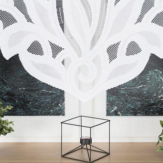 Firanka żakardowa gotowa na żabki POLA 400x160 biała