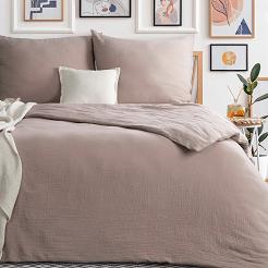 Pościel satynowa PUDE 140x200 Eurofirany pudrowy