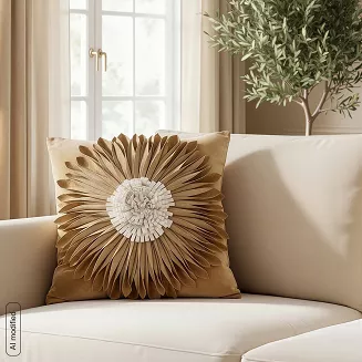 Poszewka dekoracyjna FLORES 45x45 Eurofirany miodowy