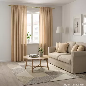 Zasłona gotowa na taśmie MILAS 140x260 beżowa