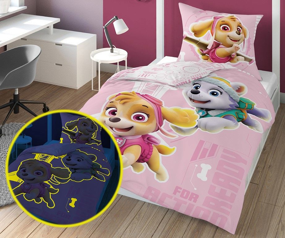 Pościel dla dzieci 140x200 fluorescencyjna wzór Psi Patrol 18