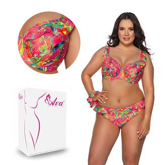 Strój kąpielowy góra biustonosz soft SK 192 miękki malinowy kolorowy listki