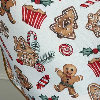 Fartuch kuchenny świąteczny biały beżowe pierniki