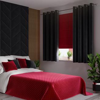 Zasłona gotowa na przelotkach VELVI 140x160 czarna