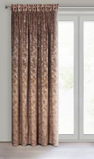 Zasłona gotowa na taśmie TULIA 135x270 Eurofirany brązowy