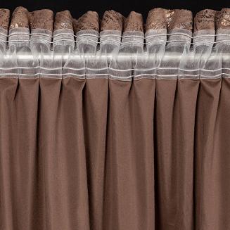 Zasłona gotowa na taśmie TULIA 135x270 Eurofirany brązowy