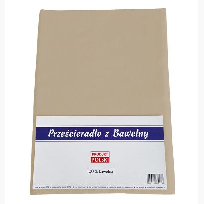 Prześcieradło bawełniane bez gumki 200x220 noris khaki