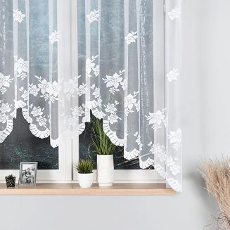 Firanka żakardowa gotowa na żabki IRENA 310x160 biała