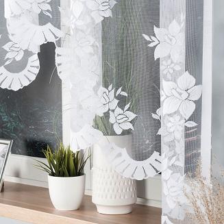 Firanka żakardowa gotowa na żabki IRENA 310x160 biała