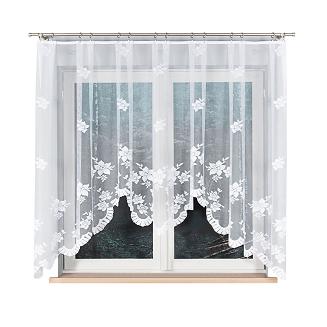 Firanka żakardowa gotowa na żabki IRENA 310x160 biała