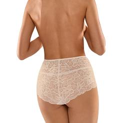 Figi damskie z wysokim stanem i koronką Babell kod 140 beżowe
