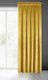 Zasłona gotowa na taśmie MELANIE 140x270 Eurofirany musztardowa