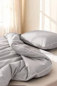Pościel bambusowa 160x200 szara z białą bizą