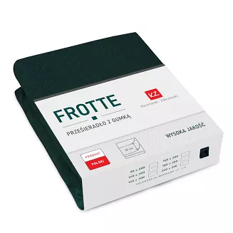 Prześcieradło frotte z gumką 180x200 ciemnozielone GRUBE