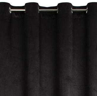 Zasłona gotowa na przelotkach ANGELINA 140x250 Eurofirany czarny/oliwkowy