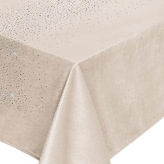 Obrus dekoracyjny SHINY 140x180 welurowy beżowy z kryształkami