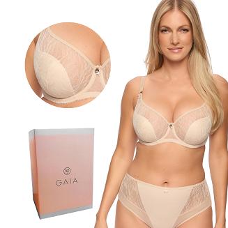 Biustonosz z koronką Semi-Soft Sabina 1301 półusztywniany beżowy