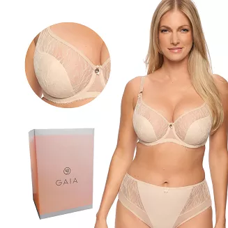 Biustonosz z koronką Semi-Soft Sabina 1301 półusztywniany beżowy