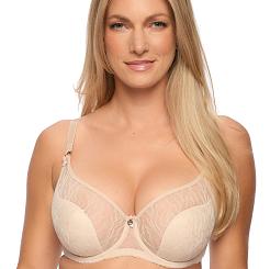 Biustonosz z koronką Semi-Soft Sabina 1301 półusztywniany beżowy