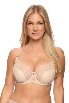 Biustonosz z koronką Semi-Soft Sabina 1301 półusztywniany beżowy