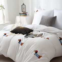 Biała Pościel w Pieski Jamniki 140x200 CUTY JAMNIK