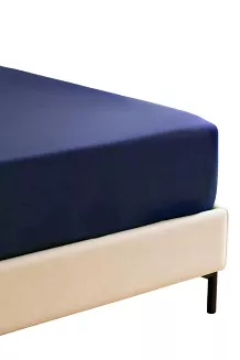 Prześcieradło bambusowe z gumką 180x200 granatowe