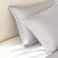 Poszewka bambusowa 50x60 szara z białą bizą