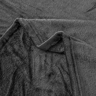 Koc narzuta z mifrofibry Solo 150x200 czarny