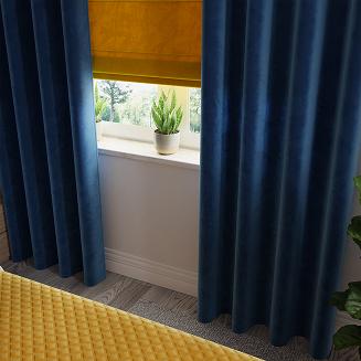 Zasłona gotowa na przelotkach VELVI 140x240 granatowa