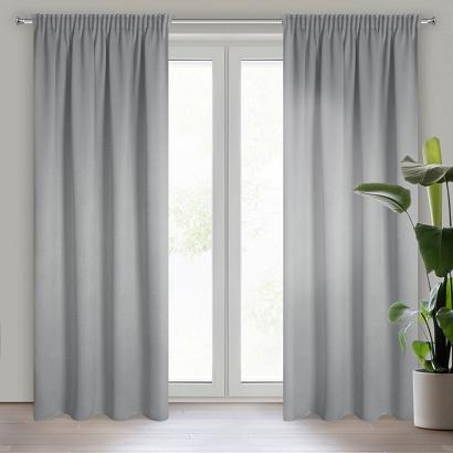 Zasłona gotowa na taśmie CARLO 130x300 Eurofirany srebrna