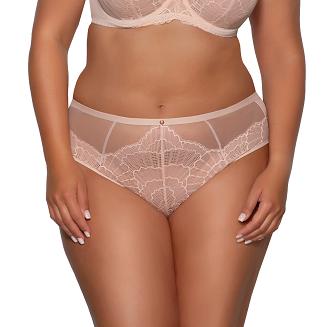 Brazyliany damskie z koronką i tiulem AV 2109 beżowe