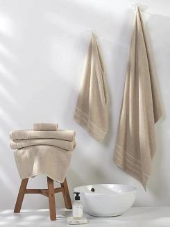 Ręcznik bawełniany o ryżowej strukturze Loren 50x90 beżowy