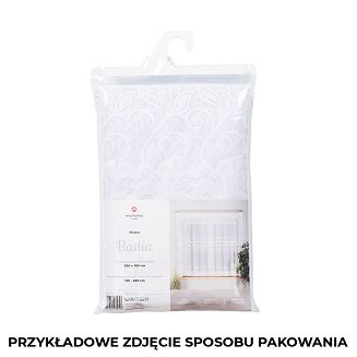 Firanka żakardowa gotowa na żabki BASTIA 315x120 biała