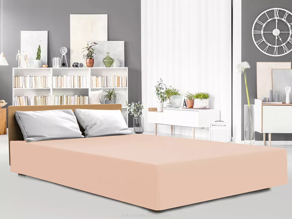 Prześcieradło jersey z elastanem z gumką 160x200 Darymex różowe