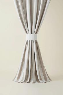 Beżowa Zasłona Tarasowa Wodoodporna Na Przelotkach 140x220 STRIPES