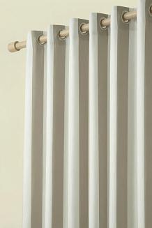 Beżowa Zasłona Tarasowa Wodoodporna Na Przelotkach 140x220 STRIPES