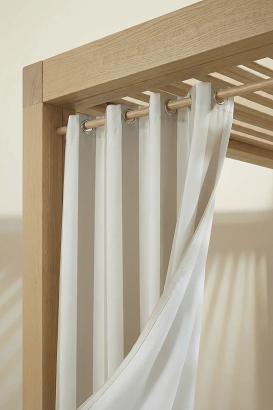 Zasłona gotowa na przelotkach wodoodporna STRIPES 140x220 tarasowa beżowa w pasy