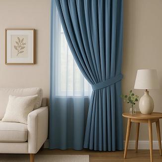 Szarfa do zasłony Velvet Soft 8x140 welurowa niebieska