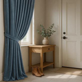 Szarfa do zasłony Velvet Soft 8x140 welurowa niebieska