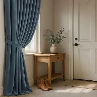 Szarfa do zasłony Velvet Soft 8x140 welurowa niebieska